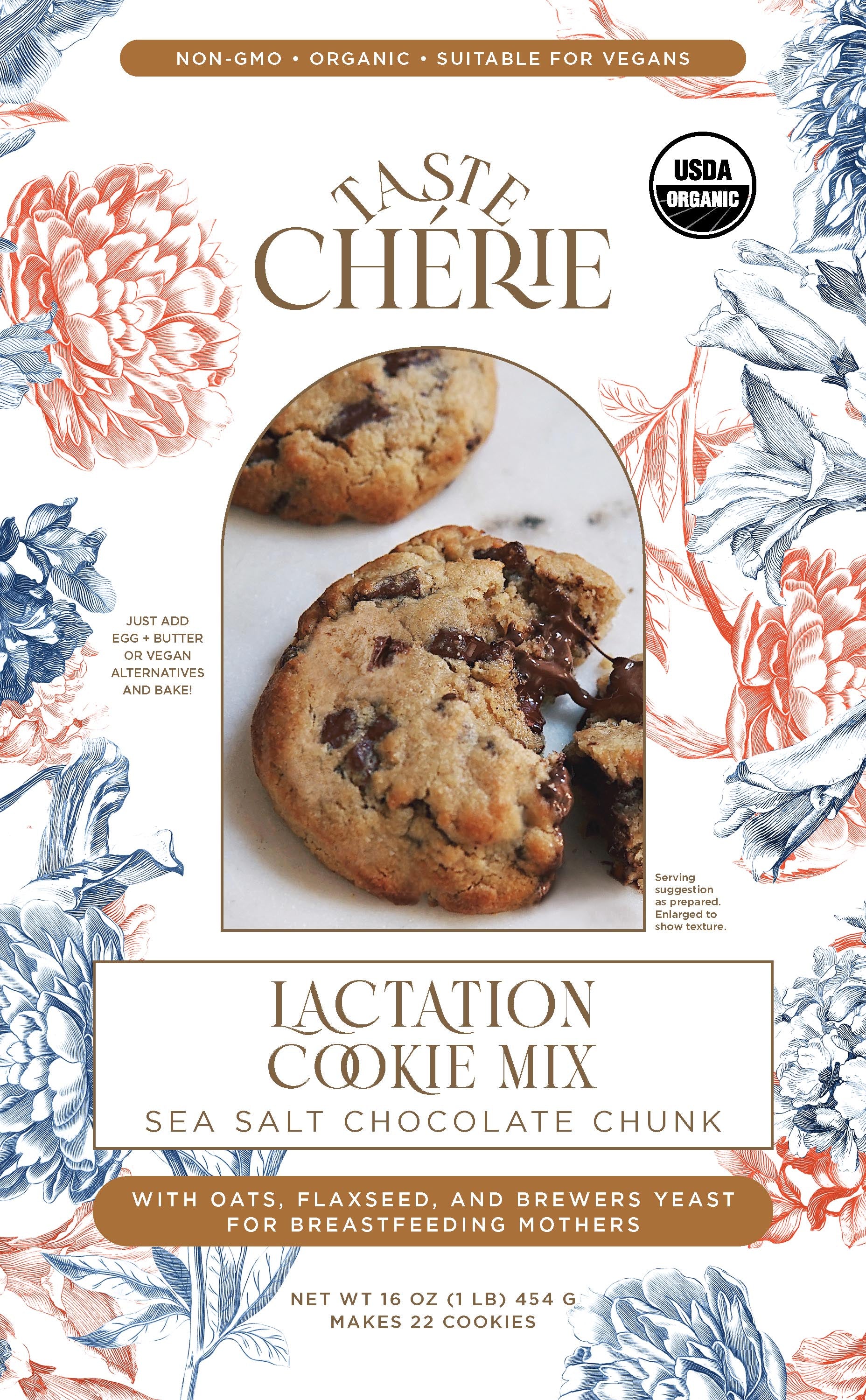 Organic Sea Salt Chocolate Chunk Cookies | Taste Chérie | Lactation Cookie Mix